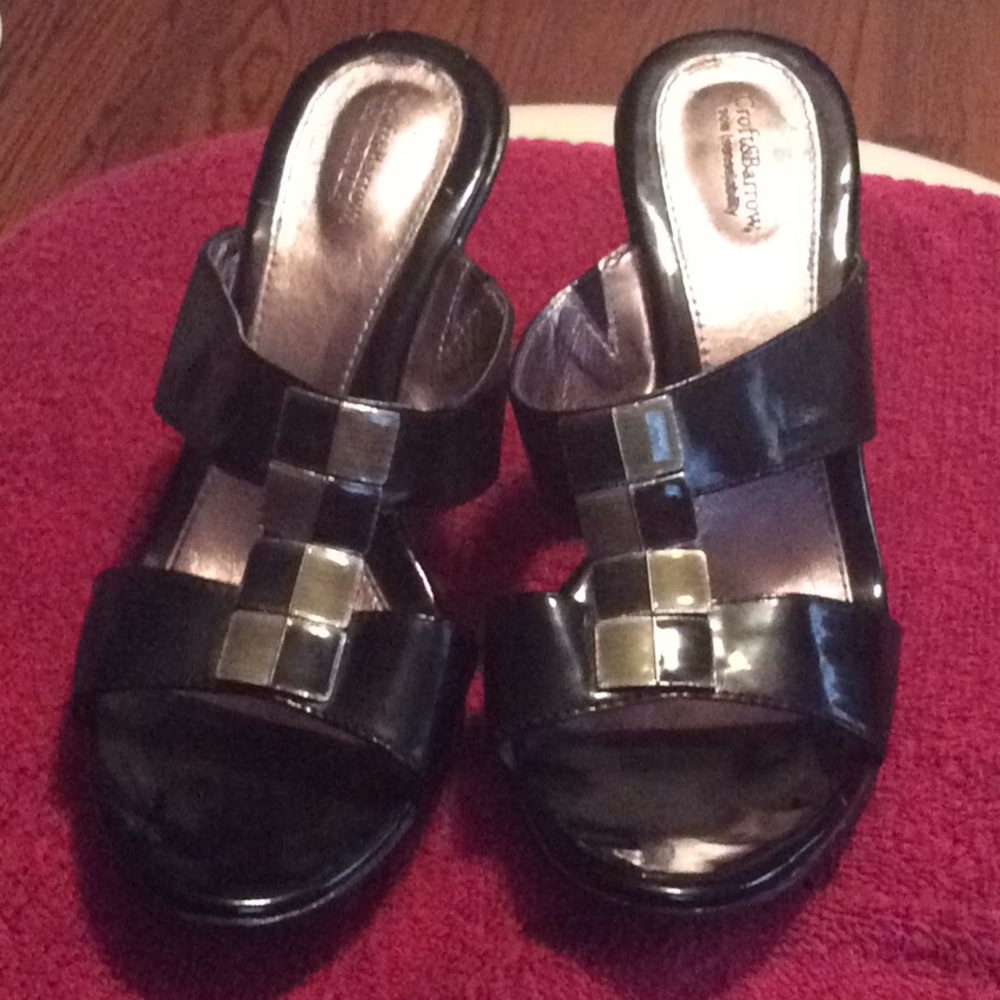 Croft & Barrow Black Block Heeled Sandals Size 8